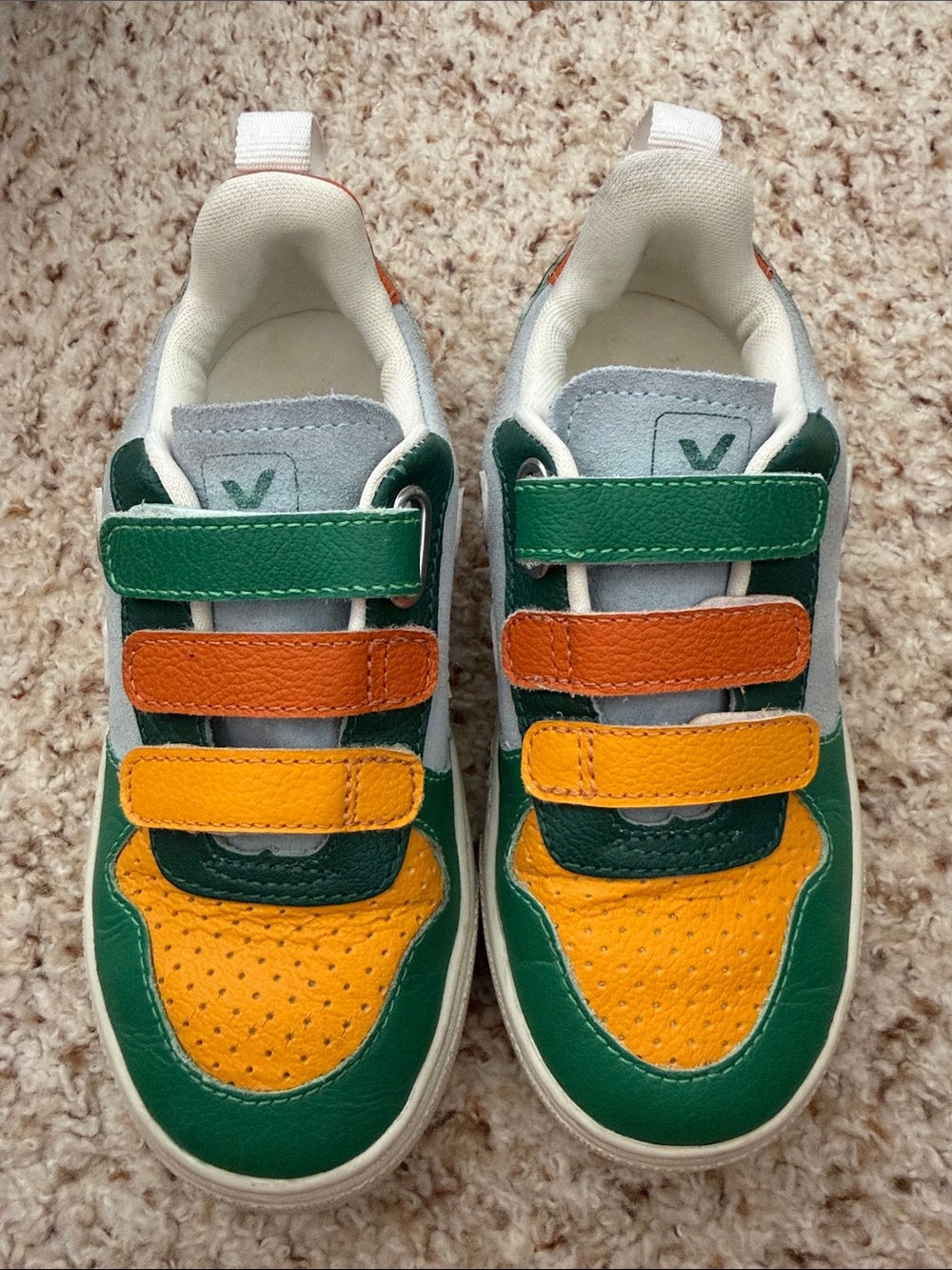 Kids Veja V 10 Multicolored Velcro Sneakers Size 13.5